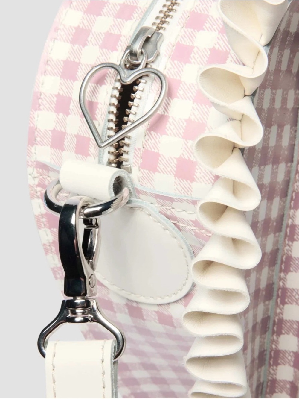 Dr. Martens **RARE** Frill heart backpack/crossbody with Dusty Pink Gingham - Picture 7 of 9